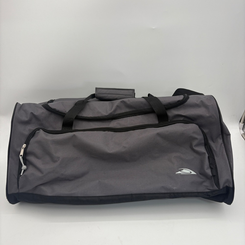 High Sierra Gray Black Duffel Bag Gym Travel Overnight Carry On 23" EUC